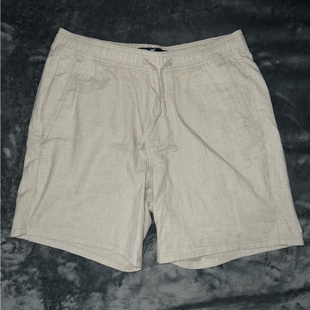 Hollister Mens Mid-Thigh Linen Blend Pull-On Shorts (Medium)